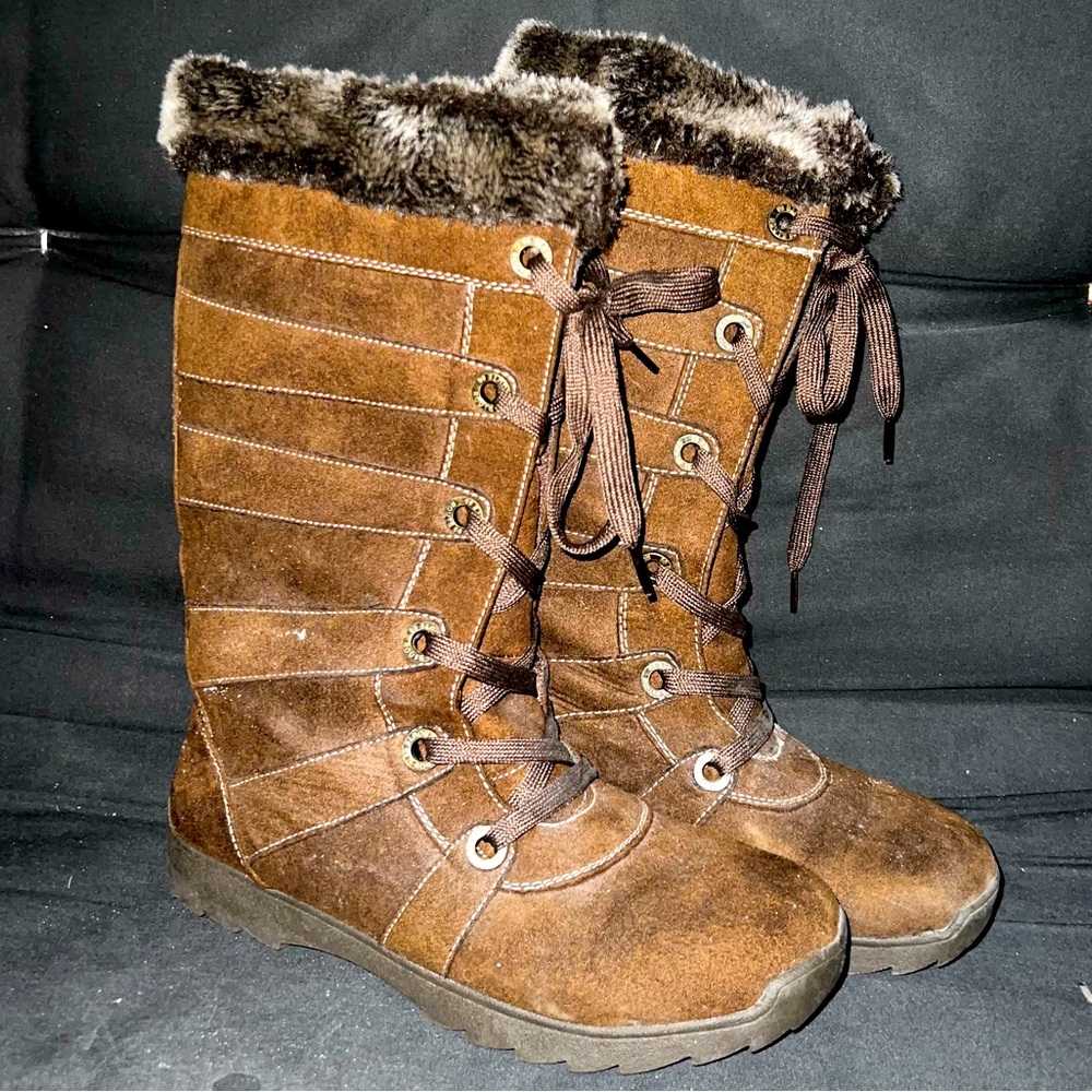 Route 66 Faux-Fur Knee Boots - Size 9.5